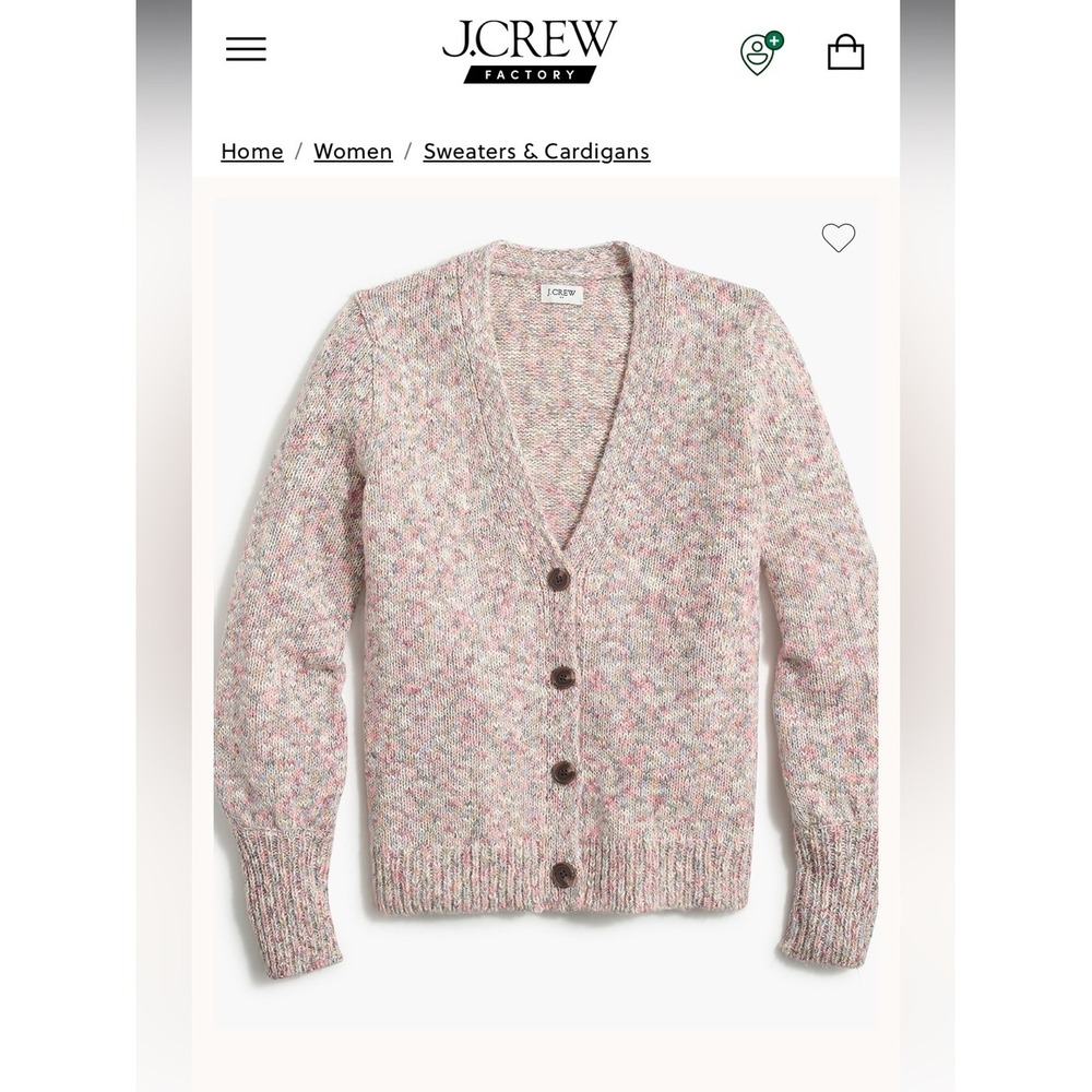 J Crew Textured Button Front Cardigan Sweater Heathered Multi‎ Womens Size M